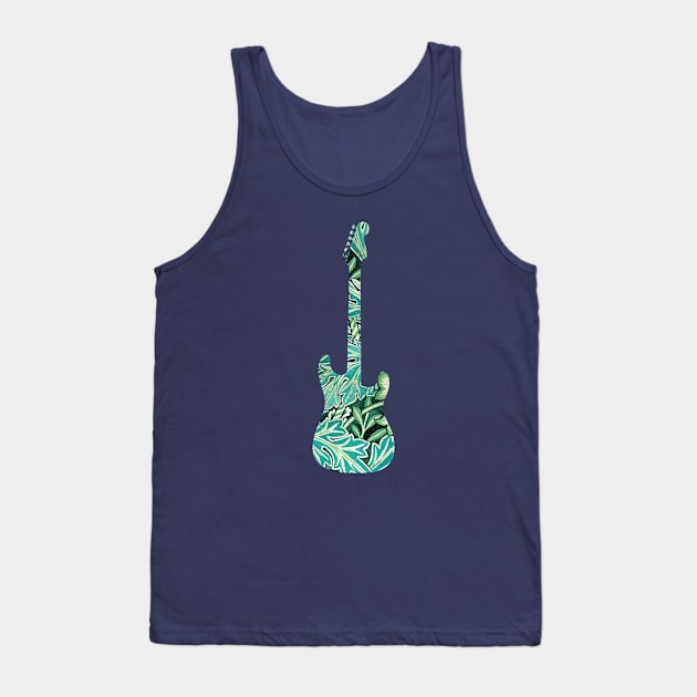 S-Style Electric Guitar Leaves Pattern Tank Top by nightsworthy